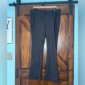 Lane Bryant Black Pinstripe Stretch Comfort Straight Leg Slacks Women's 16